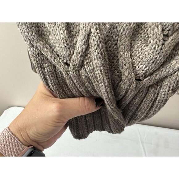 Vintage Vibes Limited Y2K Women S Sweater Cowl Neck Ombré Beige Gray Chunky Knit - Picture 7 of 13